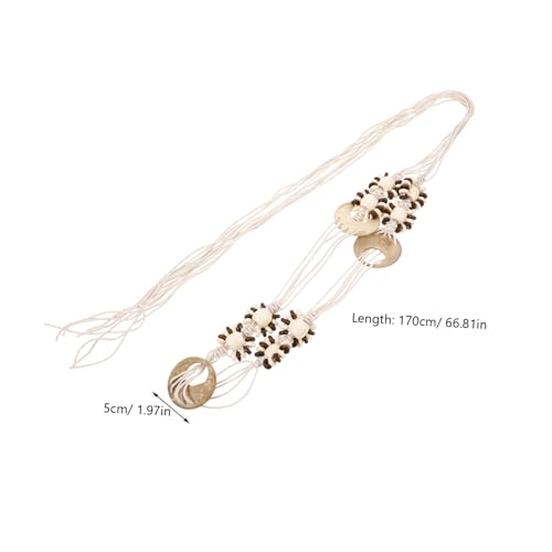 Hawaiian Woven Waist Belt Women's Braided Belt Shell Embroidered Dress Accessory2