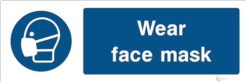 Wear Face Mask - Mandatory Personal Protective Equipment Signage - Durable, High-Visibility UK Compliance Sign (600x200mm Rigid PVC)
