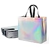 Paquete de 25 bolsas de regalo iridiscentes con asas, bolsas de regalo grandes no tejidas a granel para bodas, vacaciones, fiestas, 12.6 x 4.7 x 11 pulgadas