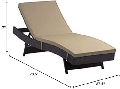 Image of UF Outdoor Sun Chaise Lounger | Adjustable Backrest Recliner | Durable & Stylish Furniture for Terrace, Garden, Poolside, and Patio Relaxation (Brown Frame & Beige Cushion)