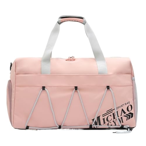 Large Capacity Travel Bag Duffle Travel Bag Sports Travel Leisure Portable Fitness Bag(Pink)