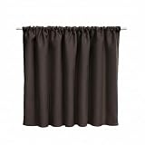 cloth shop 布や カフェカーテン 小窓用 遮熱 断熱 【ニューブラック [遮光1級] 幅100cm x 丈90cm [1枚入]】