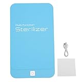 Tangxi Cell Phone Sanitizer Cleaner Box, Rechargeable UVs Light Sanitizer Box for 6.7 Inch Smartphone, Keys, Glasses, Earphones, Makeup Brushes (Blue)