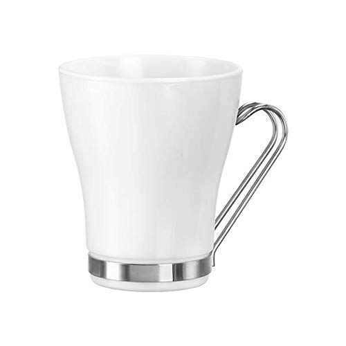 Bormioli Rocco Oslo Lot de 4 tasses à café blanches (235 ml) – Élégantes tasses en verre pour boissons chaudes : cappuccino/latte/thé – Verre opale trempé