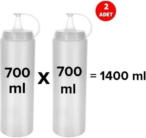 Orret Home 2 Adet Sos Şişesi 700 Ml Plastik Yağlık Sirkelik Ketçap Mayonez Sızdırmaz Sosluk Yağdanlık,BPA İçermez (Şeffaf)