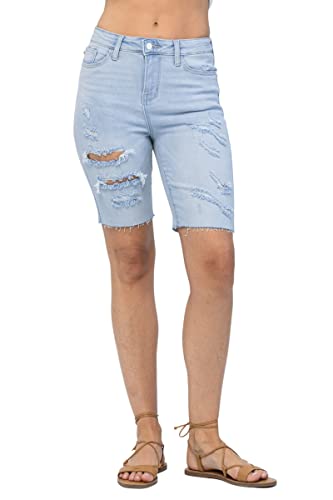 Judy Blue Women's High-Rise Destroyed Cutoff Bermuda Shorts