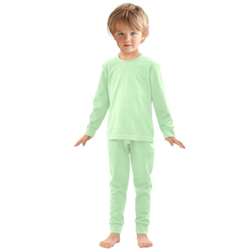 Light Green Long Sleeve Pajamas Set Sleepwear Jammies 2pcs Set Pjs Light Green 02