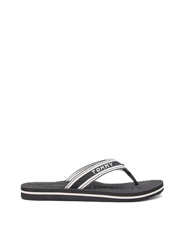 Tommy Hilfiger TH Webbing Summer Sandal Fw0fw09193, Chanclas Mujer, Black (Black), 37 EU