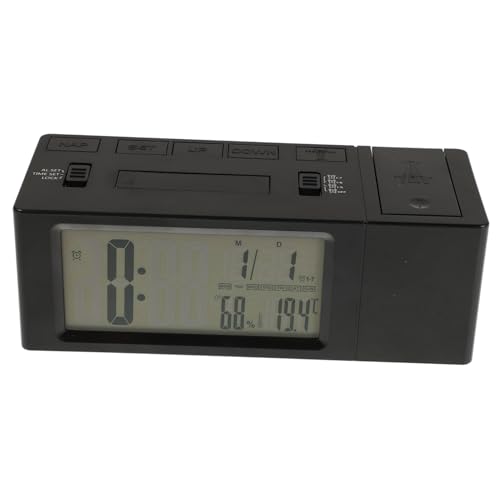 Mobestech Despertador de proyección Reloj con proyección Dormir pequeño proyección del Techo del Despertador Reloj Despertador Dual con proyección Digital LED Componente electrónico Negro