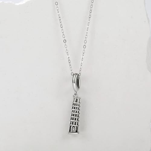 Leaning Tower of Pisa Pendant Charm 925 Sterling Silver Charm Fits For Pandora Bracelet Necklace,SCC28762