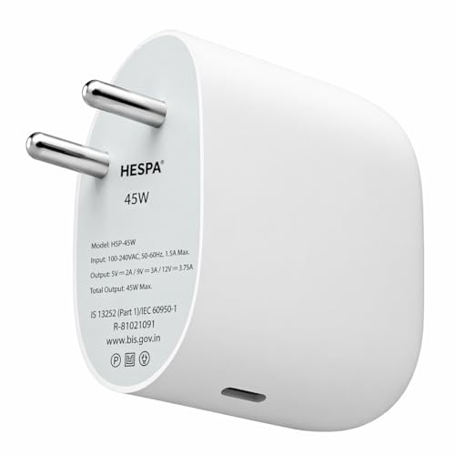Image of 45W Type-C Fast Charger Adapter (PD + PPS Supported) for Pixel 10 /10 Pro /10 Pro XL /10 Pro Fold, Pixel 9 /9 Pro /9 Pro XL /9 Pro Fold, Chromebook & More, with C2C Data Cable, White