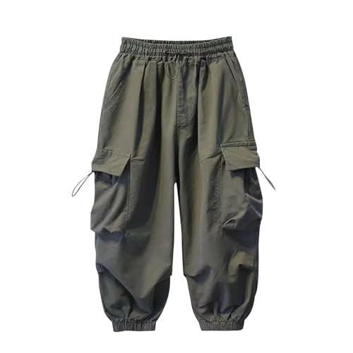 Boys Hiking Cargo Pants Outdoor Athletic Quick Dry Lightweight Sweatpant Fall Casual Baggy Elastic Waist Harem Jogger