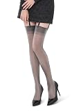 [VOGEL VERE] 光沢 ガーターストッキング レディース ナイロン ニーハイソックス 女性着 おしゃれ-通勤丨デート丨 フォーマル対応丨 制服用丨日常着（ガーターベルトなし）