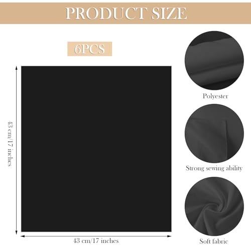 Servilletas de tela negras cuadradas set x6 51x51 cm poliéster miniatura 2