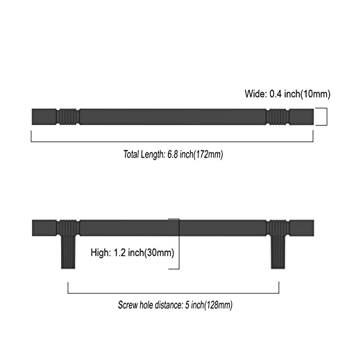 Asidrama 10 Pack 5 Inch(128mm) Matte Black Kitchen Cabinet Handles, Cabinet Pulls Kitchen Cabinet Hardware for Cupboard Drawer Pulls by Asidrama - Used condition - Image 3