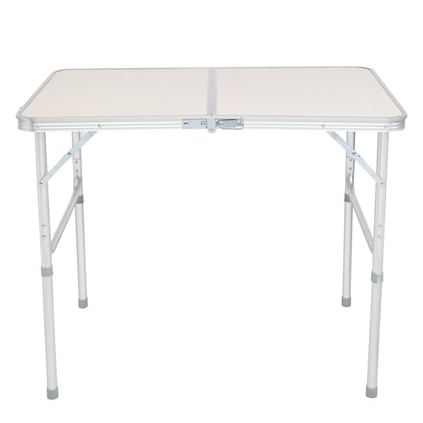 Folding Table for Outdoors Made of Aluminum Alloy Rectangular (3ft White)