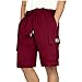 Men's Fleece Cargo Sweat Shorts Elastic Waist Lounge Bottoms Soft Casual Utility Jogger Style Summer Wear 2026 Wine