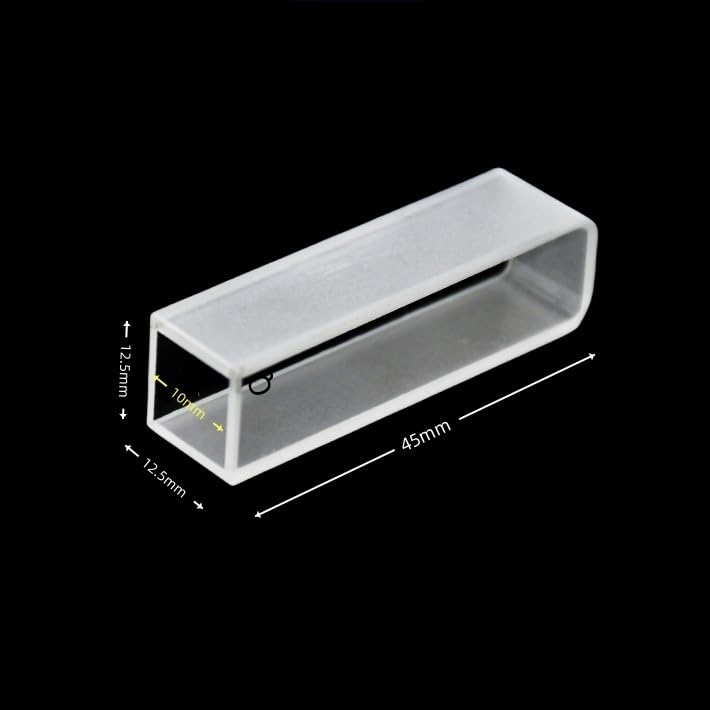 Cubeta de cuarzo de, paso óptico de 10 mm - Paquete de 2, celda de espectrofotómetro de fondo redondo de 3,5 ml