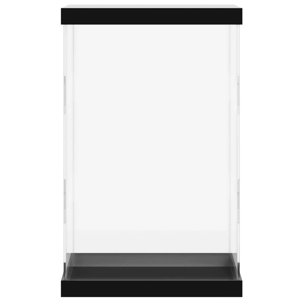 Acryl Vitrine 22x18x35 cm - Transparente Sammelvitrine mit schwarzem Sockel für Figuren, Sammlerstücke und Modellautos - Staubschutzbox