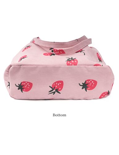 Image of Corduroy Tote Bag Cute Tote Bags for Women Shoulder Bag with Inner Pocket for Work Beach Travel and Shopping Grocery
