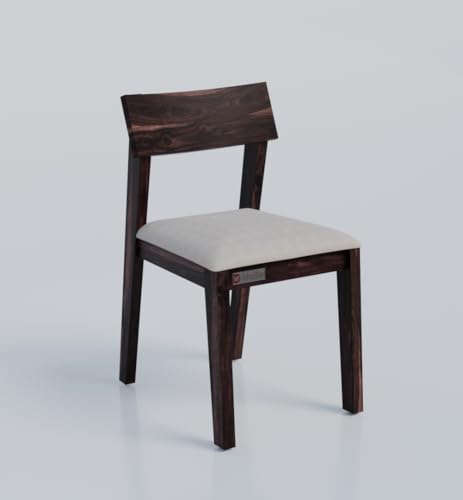 Image of DRIFTINGWOOD Liana 2-Seater Sheesham Wood Dining Table Set � in Walnut Finish with Table & 2 Cushioned Chairs � Ideal for Small Kitchens & Compact Living Spaces � Assembly Required (Beige)