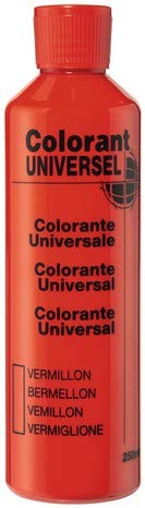 COLORANT 250ML UNIVERSEL A DILUER MELANGER ROUGE VERMILLON PASTEL POUR TOUTES PEINTURES INTERIEUR OU EXTERIEUR