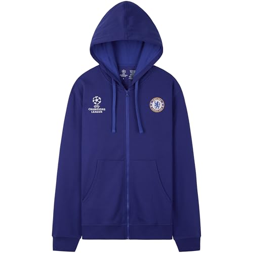 Get Trend Chelsea FC Sudadera Hombre con Capucha y Cremallera, S-3XL, Diseño de los Blues, Regalo de Fútbol para Él (XL, Azul Chelsea)
