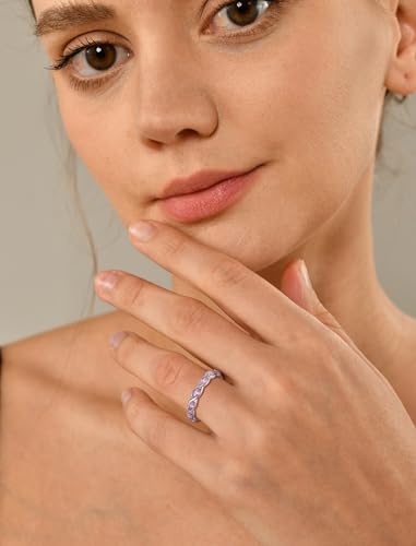 YL Twisted Rings 925 Sterling Silver Infinity Ring 2x4mm Marquise Cut Birthstone Eternity Band for Women2