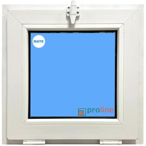 Ventana PVC Abatible 500X500 Blanca con Vidrio Mate Cover