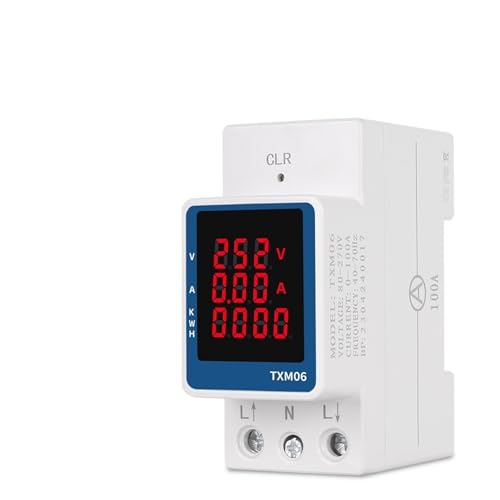 Compteur KWH Din Rail haute précision 100A avec voltmètre ampèremètre AC intégré
