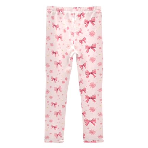 Girls Leggings Soft Toddler Ankle Length Bottoms Bows Kids Dance Yoga Pants 4-10 Years2