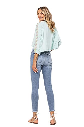 Judy Blue Women's Mid-Rise Destroyed Skinny Jeans3