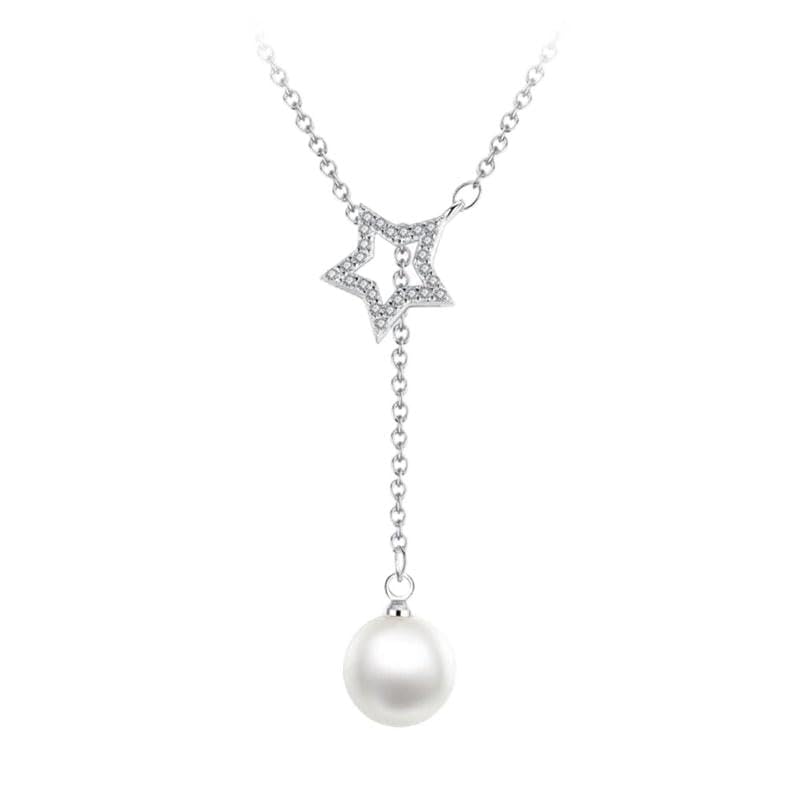 Bijou femme collier argent 925 ras du cou croix et perle