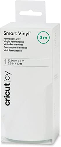 Cricut Joy Smart Permanent Vinyl, White - 10ft Roll (5.5' x 120'), Matte Finish - Compatible with Cricut Joy Machine, Matless Cutting for Long cuts (4ft Shapes, 20ft Repeated cuts)