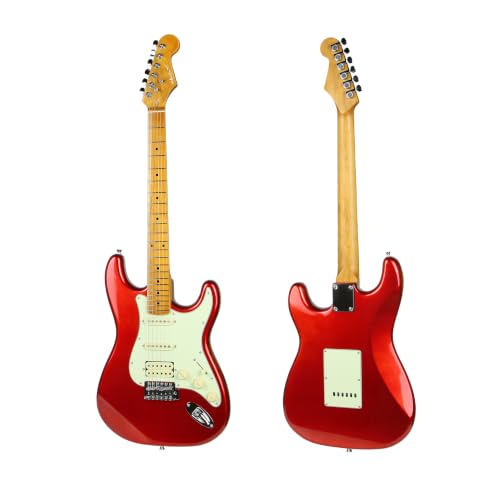 Image of Vault Artisan ST Stratocaster Style Electric Guitar with Premium Alnico V Pickups - Roasted Maple Neck & Fretboard /Metallic Candy Apple Red