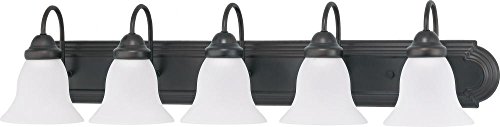 Image of Nuvo 60 /3164 Ballerina Five Light 36-Inch Vanity with Frosted Glass, Mahogany Bronze