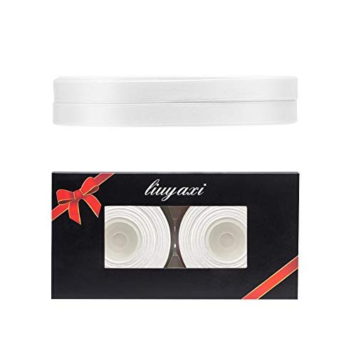 Image of Solid Color Double Faced White Satin Ribbon 1 /4 inch X 50 Yards, Ribbons Perfect for Crafts, Wedding Decor, Bow Making, Sewing, Gift Package Wrapping and More