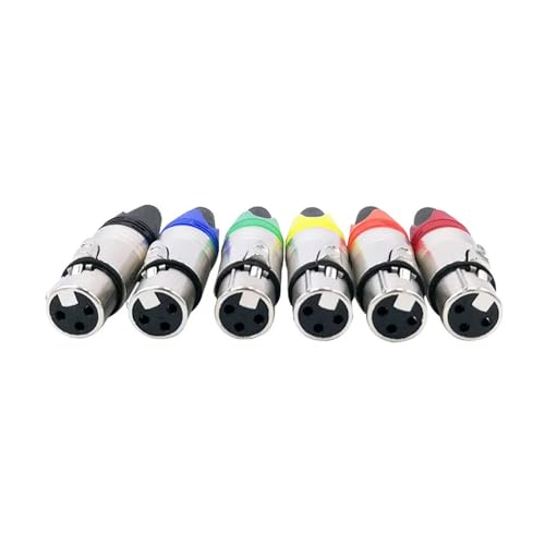 Conector XLR de 3 pines con transmisión limpia para micrófono, pack de 20 unidades macho rojo