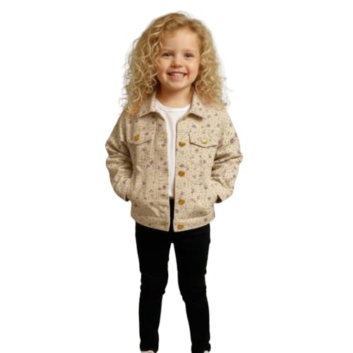 Image of A.T.U.N. (ALL THINGS UBER NICE) Trendy Girls Denim Jacket | Casual Outerwear with Full Button Front, Smart Collar & Pockets | Stylish Casual Kids Jacket for Everyday, Travel, Party & Daily Style