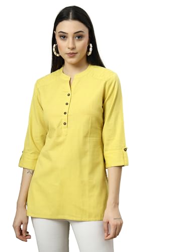 Image of Pistaa's Women's Cotton Relaxed Fit Short Kurti