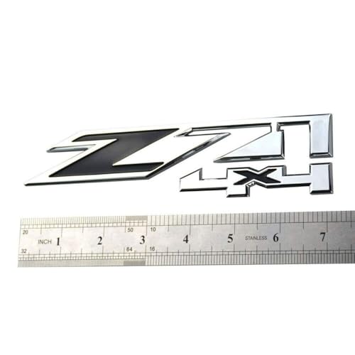 Image of 2Pack Z71 4x4 Emblems Badges Replacement for Chevy Silverado Sierra Tahoe Suburban 1500 2500hd 3500hd Decal (Chrome Black), EI-SilveCutom#2