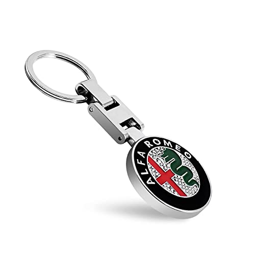 Longsnol 1Pcs Car Key Chain, Car Logo Key Ring For Alfa Romeo Key Chain Ring Emblem Pendant Decoration Car Key Chains Accessories For Women Man Key Ring #TOP4