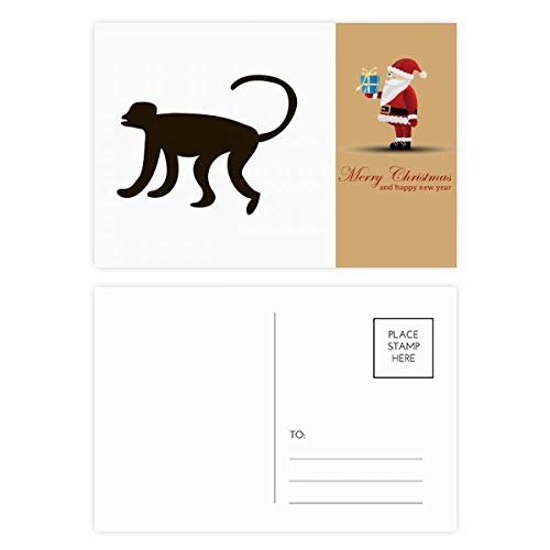 Cartes postales singe noir Père Noël en lot de 20 pour envoyer des vœux uniques qui changent