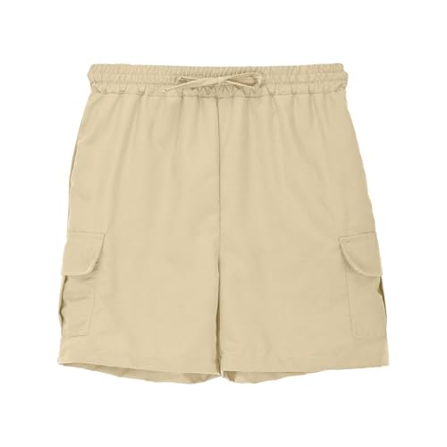 Preppy Boys Summer Casual Cargo Shorts Elastic Waist 𝐃rawstring Hiking Shorts with Pockets Athletic Baby Fall Clothes2