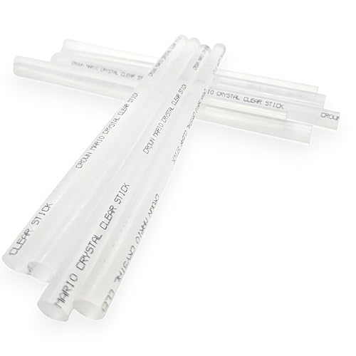 Image of Crown Crystal Clear Transparent Hot Melt Glue Sticks 20Pcs Pack 220mm x 11mm | Super Strong Invisible Bond Glue Gun Refill for DIY Art & Craft, Wood, Fabric, Paper, Home Repair, School & Office Usage