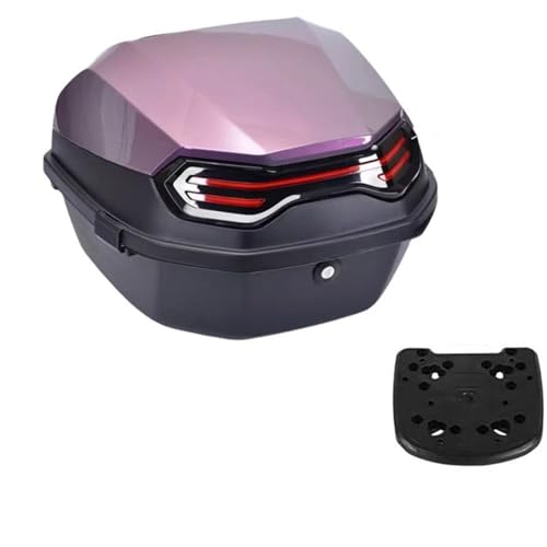 バイク用シートバッグ バイクツアーテールボックススクータートランク荷物トップロック収納キャリアケースソフトバックレスト付き オートバイの ダッフル(Purple and Floor)