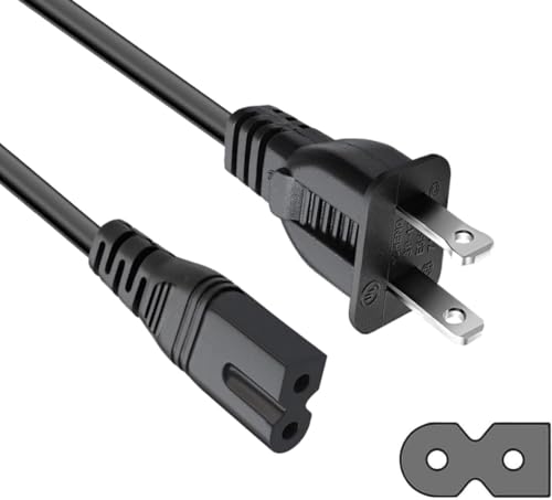PowerHOOD UL Listed 5ft Long AC Power Cord Compatible with
