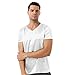 Sholeno Mens Satin Silk V Neck Short Sleeve Pullover T-Shirt Loose Fit Pajamas Tops Nightwear White X-Large