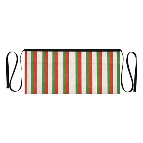 FASHON&FASCIN Server Apron with Pockets Waist Aprons Half Waitress Apron Striped Print for Gardening Restaurant,Multi5