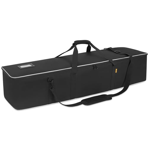 Image of Multifunctional Tripod Bag 50 X 10 X 10 Inches / 127 X 25.5 X 25.5 cm Heavy Duty Tripod Carrying Case with Handle for Lights, Speakers, Cameras, Booms, Microphone Stands, Black